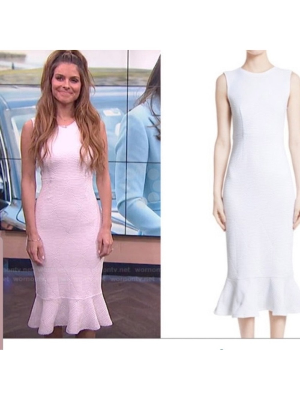Opening Ceremony lotus wavy stretch midi white ruffle hem